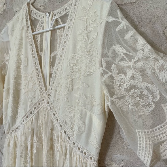 PinkBlush Cream Lace Maternity Maxi Dress - Picture 7 of 9